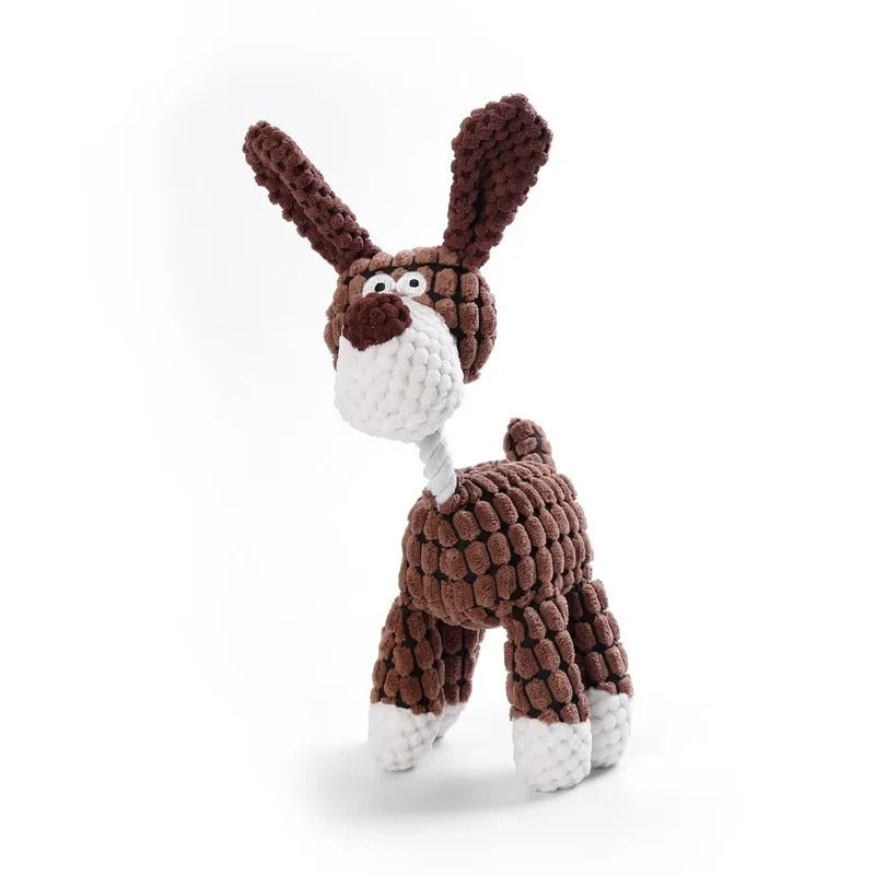 đ§ž Jouet en peluche pour chien â Velours cĂŽtelĂ©, forme dâanimal, avec couicoui intĂ©grĂ© đŸ