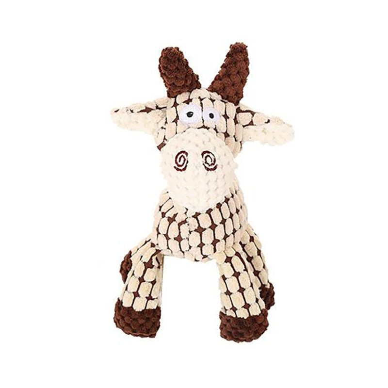 đ§ž Jouet en peluche pour chien â Velours cĂŽtelĂ©, forme dâanimal, avec couicoui intĂ©grĂ© đŸ