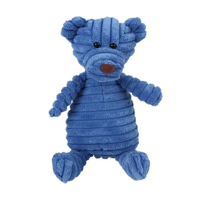 đ§ž Jouet en peluche pour chien â Velours cĂŽtelĂ©, forme dâanimal, avec couicoui intĂ©grĂ© đŸ