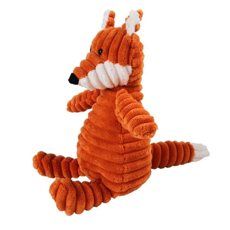 đ§ž Jouet en peluche pour chien â Velours cĂŽtelĂ©, forme dâanimal, avec couicoui intĂ©grĂ© đŸ