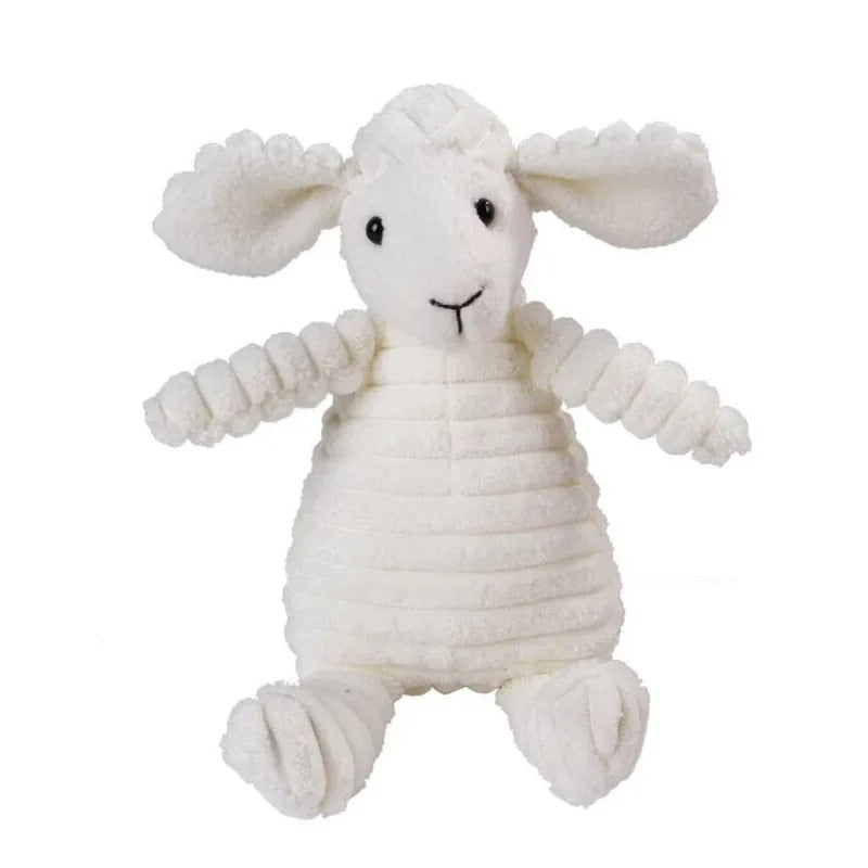 đ§ž Jouet en peluche pour chien â Velours cĂŽtelĂ©, forme dâanimal, avec couicoui intĂ©grĂ© đŸ