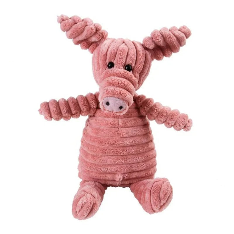 đ§ž Jouet en peluche pour chien â Velours cĂŽtelĂ©, forme dâanimal, avec couicoui intĂ©grĂ© đŸ