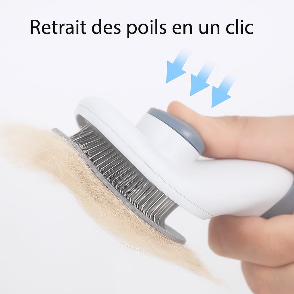 🐾 Brosse Autonettoyante – Retirez les poils en un clic ! 🧼✨
