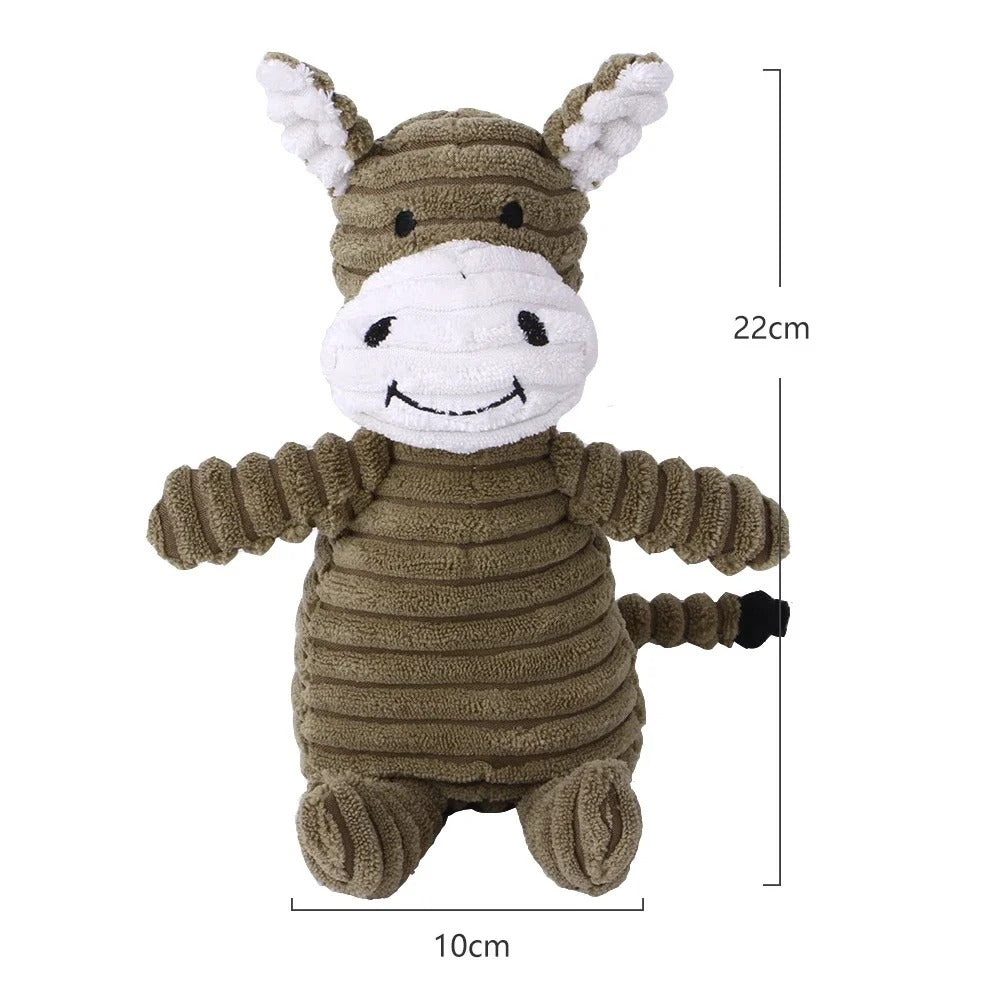 đ§ž Jouet en peluche pour chien â Velours cĂŽtelĂ©, forme dâanimal, avec couicoui intĂ©grĂ© đŸ