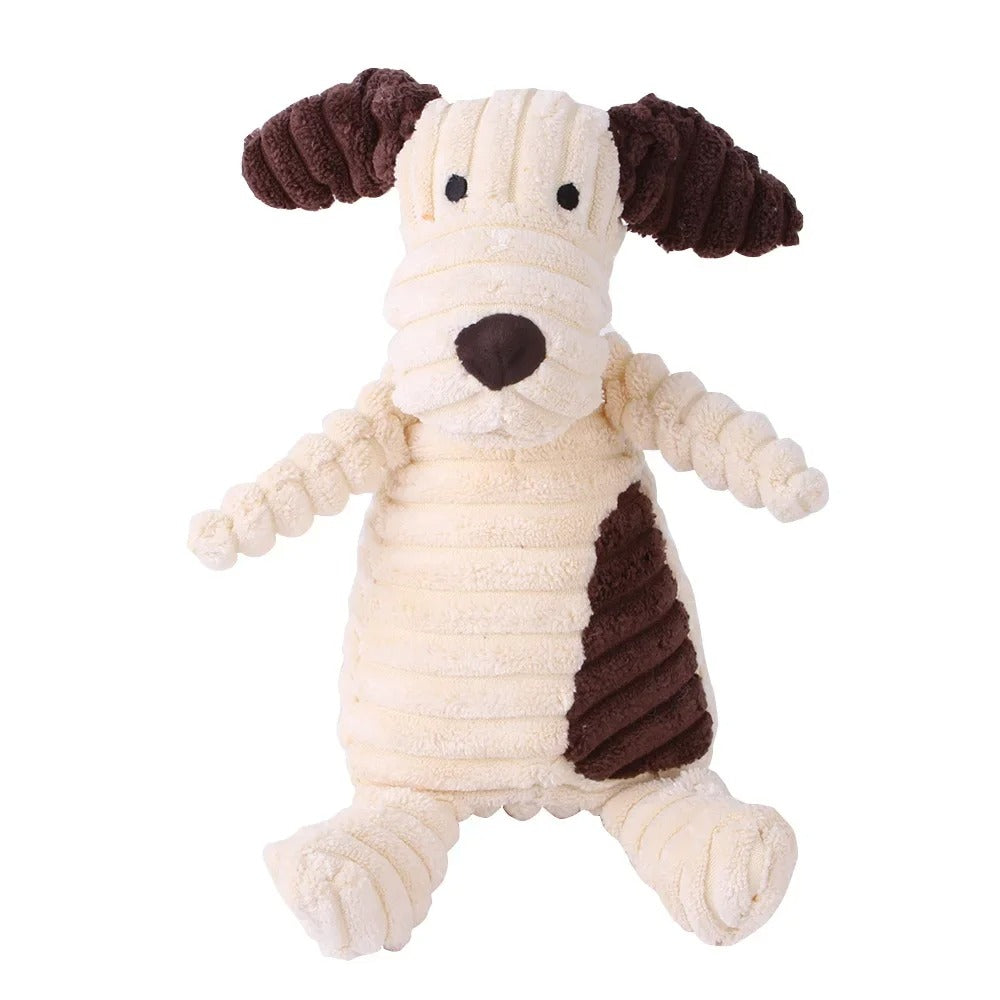 đ§ž Jouet en peluche pour chien â Velours cĂŽtelĂ©, forme dâanimal, avec couicoui intĂ©grĂ© đŸ