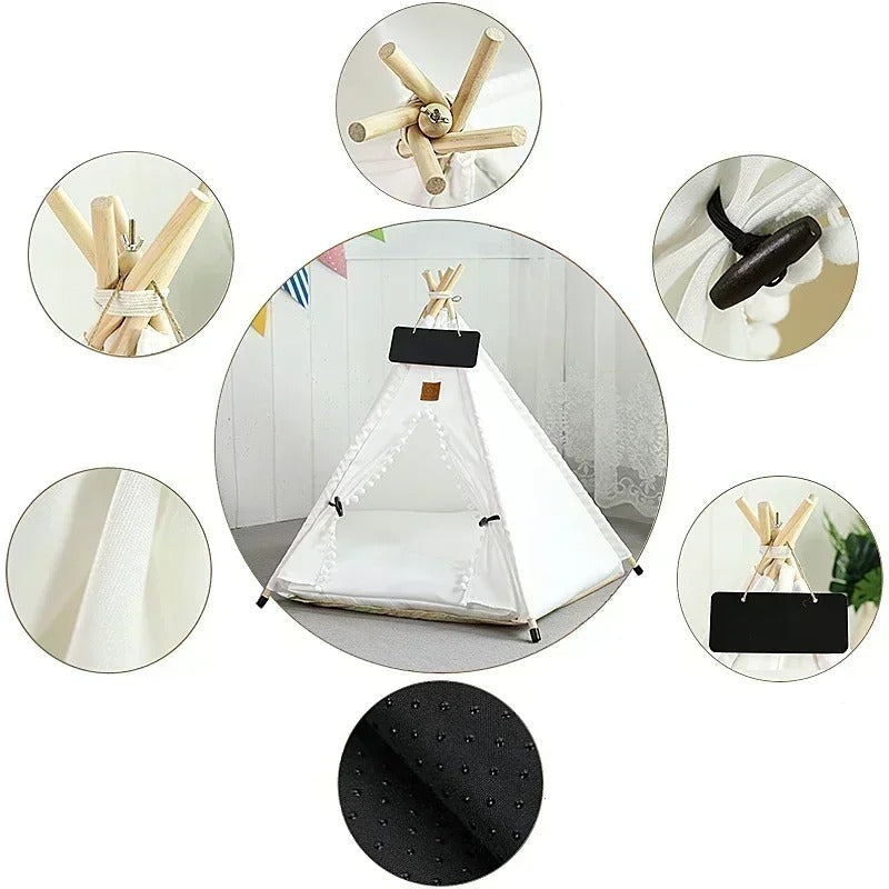 Tipi Confort pour Chat ou Petit Chien 🐾 – Plusieurs Coloris Disponibles 🎨