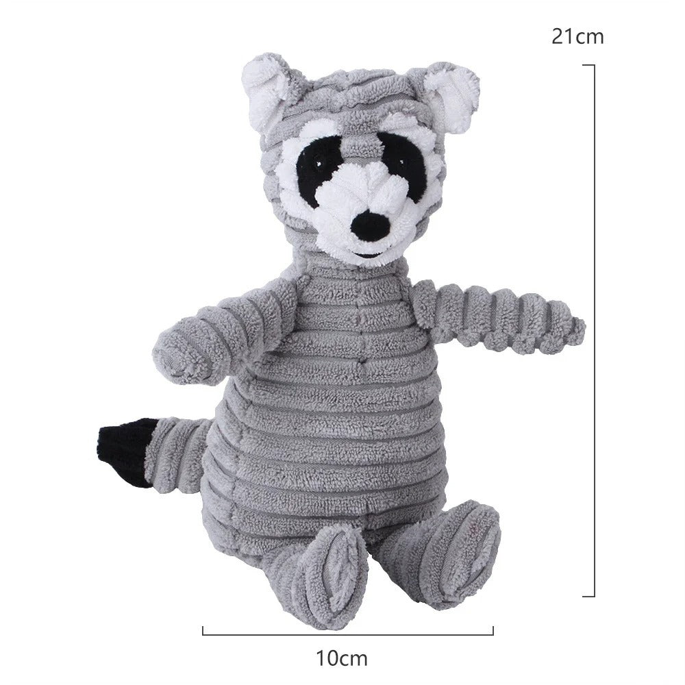 đ§ž Jouet en peluche pour chien â Velours cĂŽtelĂ©, forme dâanimal, avec couicoui intĂ©grĂ© đŸ