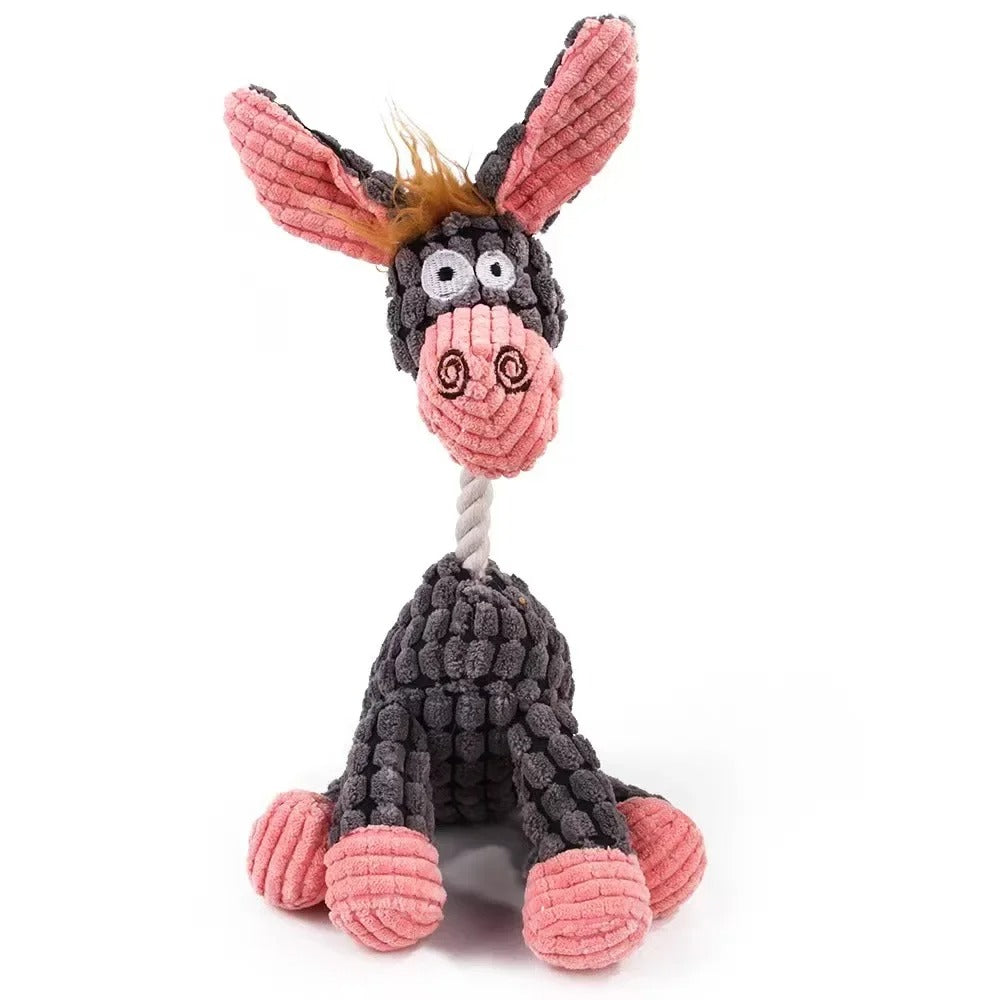 đ§ž Jouet en peluche pour chien â Velours cĂŽtelĂ©, forme dâanimal, avec couicoui intĂ©grĂ© đŸ