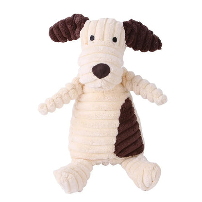 🧸 Jouet en peluche pour chien – Velours côtelé, forme d’animal, avec couicoui intégré 🐾